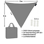 CUHOC CUHOC Schaduwdoek Driehoek 3x3x3 Meter – Grijs – UV-Beschermend Zonnescherm voor Tuin, Terras of Balkon – Waterdoorlatend – Inclusief Bevestigingstouw – Ademend & Weerbestendig