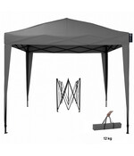 CUHOC Easy-Up Partytent / Pop-Up Partytent 3x3m Grijs - Waterafstotend - Vouwtent voor Schaduw - incl Draagtas totaal 12KG