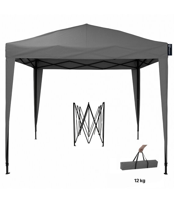 CUHOC CUHOC Easy-Up Partytent / Pop-Up Partytent 3x3m Grijs - Waterafstotend - Vouwtent voor Schaduw - incl Draagtas totaal 12KG