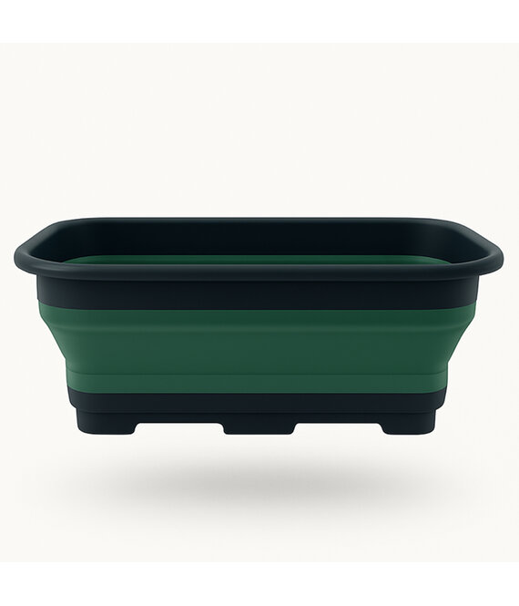 HEM HEM Opvouwbare Afwasbak 8L – Inklapbare Wasbak Camping – Vouwbare Afwasteil / Teiltje / Dienblad – Voor Caravan, Camper of Keuken – Ruimtebesparend – Groen – 37x27x12 cm