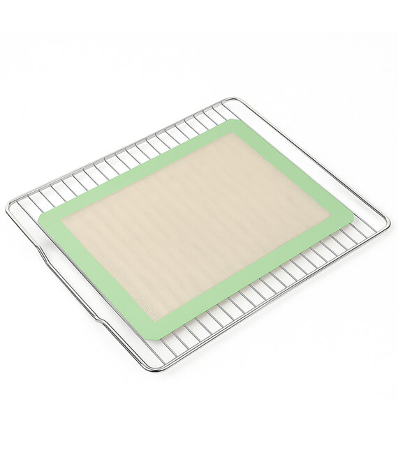 HEM HEM Siliconen Bakmat 40x30 - Herbruikbaar - Antiaanbaklaag – Vaatwasserbestendig – Hittebestendig tot 200°C – Ovenmat – Bakvel – Bakaccessoire - Groene rand