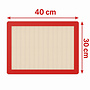 HEM HEM Siliconen Bakmat 40x30 - Herbruikbaar - Antiaanbaklaag – Vaatwasserbestendig – Hittebestendig tot 200°C – Ovenmat – Bakvel – Bakaccessoire - Rode Rand