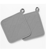 Pannenlappen Lichtgrijs – Groot Formaat – 100% Katoen – Gevoerd met Polyester – Hittebestendig tot 250°C – Set van 2 – Keukenaccessoires