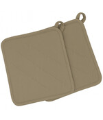 Pannenlappen Taupe – Groot Formaat – 100% Katoen – Gevoerd met Polyester – Hittebestendig tot 250°C – Set van 2 – Keukenaccessoires