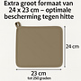 HEM HEM Pannenlappen Taupe – Groot Formaat – 100% Katoen – Gevoerd met Polyester – Hittebestendig tot 250°C – Set van 2 – Keukenaccessoires