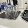 HEM HEM Afdruipmat Keuken 29,5x26 cm – Antislip Siliconen Afdruipmatje – Grijs – Afdruiprek Gootsteen – Afwasmat Camping – Waterdoorlatend & Makkelijk Schoon te Maken