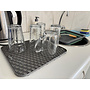 HEM HEM Afdruipmat Keuken 29,5x26 cm – Antislip Siliconen Afdruipmatje – Grijs – Afdruiprek Gootsteen – Afwasmat Camping – Waterdoorlatend & Makkelijk Schoon te Maken