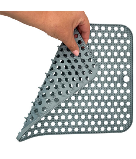 HEM HEM Afdruipmat Keuken 29,5x26 cm – Antislip Siliconen Afdruipmatje – Licht Blauw – Afdruiprek Gootsteen – Afwasmat Camping – Waterdoorlatend & Makkelijk Schoon te Maken