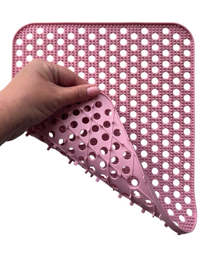 HEM HEM Afdruipmat Keuken 29,5x26 cm – Antislip Siliconen Afdruipmatje – Roze– Afdruiprek Gootsteen – Afwasmat Camping – Waterdoorlatend & Makkelijk Schoon te Maken