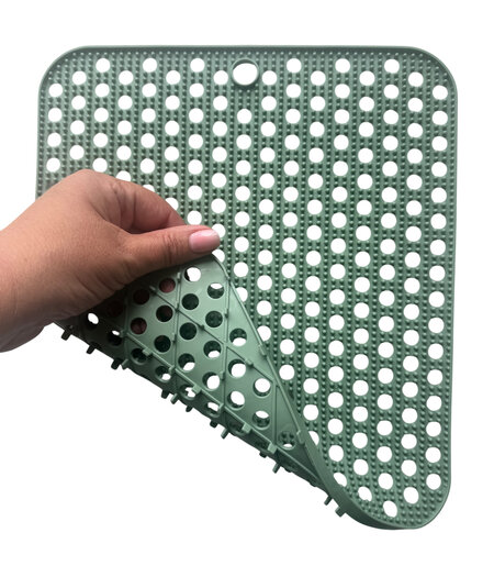 HEM HEM Afdruipmat Keuken 29,5x26 cm – Antislip Siliconen Afdruipmatje – Groen– Afdruiprek Gootsteen – Afwasmat Camping – Waterdoorlatend & Makkelijk Schoon te Maken