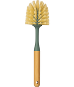 Afwasborstel met bamboe handvat - schraaprand - medium harde borstelharen - duurzaam en ergonomisch - afwasborstel voor pannen en servies