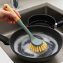 HEM Afwasborstel met bamboe handvat - schraaprand - medium harde borstelharen - duurzaam en ergonomisch - afwasborstel voor pannen en servies