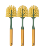 Afwasborstel set - 3 stuks - bamboe handvat - natuurlijke borstelharen - milieuvriendelijk - ergonomisch design - geschikt voor servies en pannen