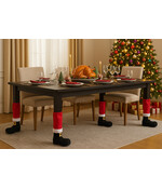 HEM Christmas Tafelpoten Hoezen - 4 stuks - Kerstman Laarzen Decoratie 25x50 cm Kerst Tafel Decoratie