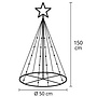 HEM HEM 1.5m LED Vlaggenmast verlichting met Zwarte Mast - Lichtkerstboom - Kerstboom 1.5 - 154 Led - Met HEM Opbergzak