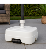 CUHOC Parasolvoet Vulbaar met Water of Zand – 40-60 kg – Ø 33-50 mm – Wit – Met Wiel