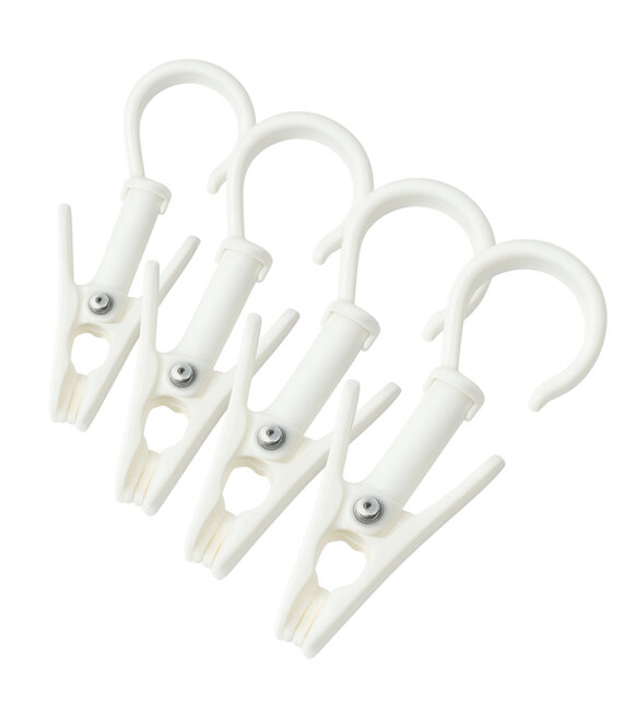 HEM HEM Multifunctionele Haakclip – Sterke Klem voor (Voortent)  Buizen 19-22 mm , Handdoek, Jas en Verlichting Ophanghaak - Camping haak - Balkonhaak - Wit
