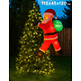 HEM HEM Kerstman Opblaasbaar 120 cm – LED Verlichting – Inclusief Blower & Touwen – Waterdicht Polyester – Voor Binnen & Buiten – Voor Deur of Vlaggenmast of in de boom of heg - met opbergzak