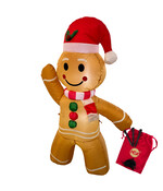 HEM Opblaasbare Peperkoekman / Gingerbread Pop – 123 cm Hoog – Met LED Verlichting – Inclusief Opbergzak, 3 Grondpennen en Scheerlijnen – Kerstdecoratie Binnen & Buiten