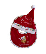 HEM - Baby Kerstset – Slabbetje & Kerstmuts – My 1st Christmas – Teddybeer met Kerstmuts – Rood/Wit