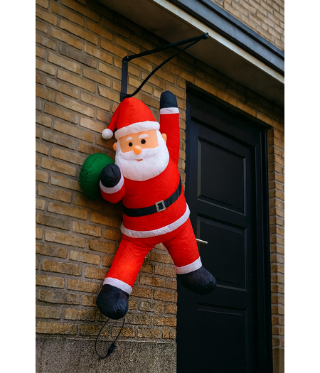 HEM HEM Kerstman Opblaasbaar 120 cm – LED Verlichting – Inclusief Blower & Touwen – Waterdicht Polyester – Voor Binnen & Buiten – Voor Deur of Vlaggenmast of in de boom of heg - met opbergzak