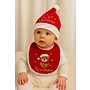 HEM HEM - Baby Set – Slabbetje + Kerstmuts – “My 1st Christmas” – Teddybeer – Rood/Wit