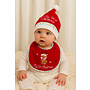 HEM HEM - Baby Set – Slabbetje + Kerstmuts – “My 1st Christmas” – Rendier met Candy Cane – Rood/Wit