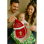 HEM HEM - Baby Set – Slabbetje + Kerstmuts – “My 1st Christmas” – Rendier met Candy Cane – Rood/Wit