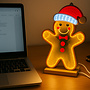 HEM HEM LED Gingerbread Man 28x16 cm – 3D Spiegeleffect – USB-voeding – Dubbelzijdig – Inclusief Opbergzak - Infinity Gingerbread