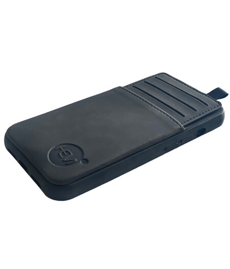 HEM HEM Luxe Silky Black Back Cover - iPhone 17 Air Hoes - Zwart Telefoonhoesje met Pasjeshouder voor 3 Kaarten - iPhone 17 Air Case