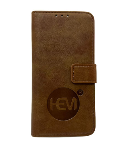 HEM HEM Leren Book Case - iPhone 17 Pro Hoesje - Bruin / Bronzed Brown - Luxe Wallet Case / Portemonnee Hoesje met Pasjeshouder en Bescherming - iPhone 17 Pro Bookcase