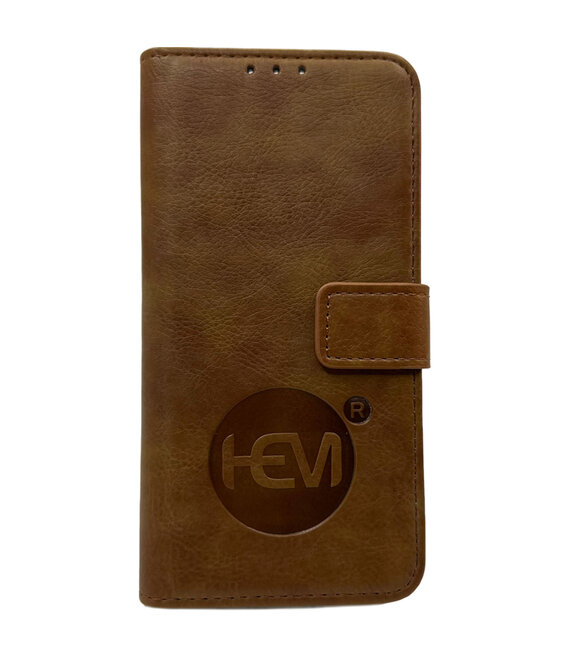 HEM HEM Leren Book Case - iPhone 17 Pro Max Hoesje - Bruin / Bronzed Brown - Luxe Wallet Case / Portemonnee Hoesje met Pasjeshouder en Bescherming - iPhone 17 Pro Max Bookcase