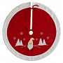 HEM HEM Kerstboomrok Ø90 cm – Rood/Wit – Met Gnoom-opdruk – Fleece Boomkleed – Christmas Tree Skirt