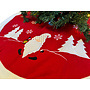 HEM HEM Kerstboomrok Ø90 cm – Rood/Wit – Met Gnoom-opdruk – Fleece Boomkleed – Christmas Tree Skirt