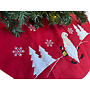 HEM HEM Kerstboomrok Ø90 cm – Rood/Wit – Met Gnoom-opdruk – Fleece Boomkleed – Christmas Tree Skirt