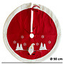 HEM HEM Kerstboomrok Ø90 cm – Rood/Wit – Met Gnoom-opdruk – Fleece Boomkleed – Christmas Tree Skirt
