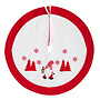HEM HEM Kerstboom Rok – Ø 90 cm – Wit/Rood – Met Gnoom Opdruk – Christmas Tree Skirt – Fleece Boomkleed – Kerstdecoratie Rondom Kerstboom