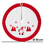 HEM HEM Kerstboom Rok – Ø 90 cm – Wit/Rood – Met Gnoom Opdruk – Christmas Tree Skirt – Fleece Boomkleed – Kerstdecoratie Rondom Kerstboom