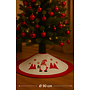 HEM HEM Kerstboom Rok – Ø 90 cm – Wit/Rood – Met Gnoom Opdruk – Christmas Tree Skirt – Fleece Boomkleed – Kerstdecoratie Rondom Kerstboom