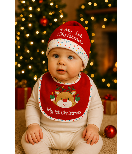 Kerstdecoratie - Baby Slabbetjes en Mutsen