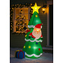 HEM HEM Opblaasbare Kerstboom met Kerstman – 183 cm Hoog – Met LED Verlichting – Inclusief Opbergzak, 3 Grondpennen en Scheerlijnen