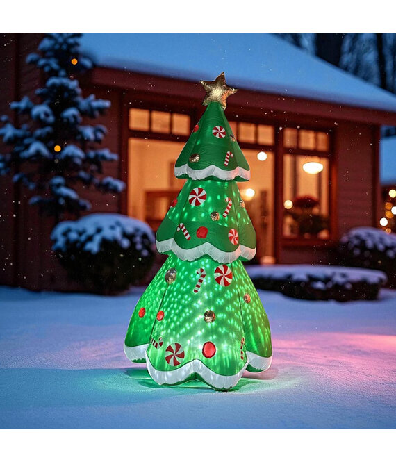 HEM HEM Opblaasbare Kerstboom Ster – 240 cm Hoog – Met bewegende LED Verlichting en Blower – Inclusief Grondpennen en Scheerlijnen met HEM opbergzak