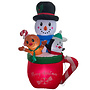 HEM HEM Opblaasbare Kerstbeker 183 cm – Met Sneeuwpop, Gingerbread & Pinguïn – LED Verlichting – Inclusief Blower, Touwen & Opbergzak – Waterdicht Polyester – Voor Binnen & Buiten