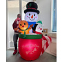 HEM HEM Opblaasbare Kerstbeker 183 cm – Met Sneeuwpop, Gingerbread & Pinguïn – LED Verlichting – Inclusief Blower, Touwen & Opbergzak – Waterdicht Polyester – Voor Binnen & Buiten