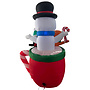 HEM HEM Opblaasbare Kerstbeker 183 cm – Met Sneeuwpop, Gingerbread & Pinguïn – LED Verlichting – Inclusief Blower, Touwen & Opbergzak – Waterdicht Polyester – Voor Binnen & Buiten