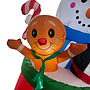 HEM HEM Opblaasbare Kerstbeker 183 cm – Met Sneeuwpop, Gingerbread & Pinguïn – LED Verlichting – Inclusief Blower, Touwen & Opbergzak – Waterdicht Polyester – Voor Binnen & Buiten