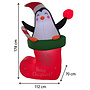 HEM HEM Opblaasbare Kerstdecoratie Pinguïn in Kerstsok – 178 cm Hoog – Met LED Verlichting -  Inclusief Blower, Touwen & Opbergzak – Waterdicht Polyester – Voor Binnen & Buiten