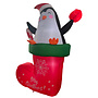 HEM HEM Opblaasbare Kerstdecoratie Pinguïn in Kerstsok – 178 cm Hoog – Met LED Verlichting -  Inclusief Blower, Touwen & Opbergzak – Waterdicht Polyester – Voor Binnen & Buiten