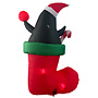 HEM HEM Opblaasbare Kerstdecoratie Pinguïn in Kerstsok – 178 cm Hoog – Met LED Verlichting -  Inclusief Blower, Touwen & Opbergzak – Waterdicht Polyester – Voor Binnen & Buiten