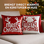 HEM HEM Kerstkussenhoes 40x4HEM Kerstkussens Set van 2 – Inclusief Vulling – 40x40 cm – Pailletten Rood/Wit – Omkeerbaar – Fluwelen Achterkant Rood – Kerstkussens Bank of Bed0 cm – Merry Christmas – Pailletten Rood/Wit – Omkeerbaar – Met Fluwelen Achterkant